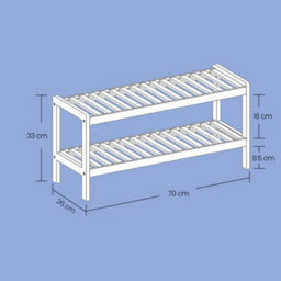 LEDREM Natural Bamboo 2-Tier Shoe Rack, Shelf For Shoes Plants Books, For Living Room - thumbnail 5