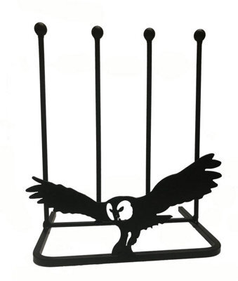 Poppy Forge 2 Pair Boot Rack - Owl - Steel - L29 X W39 X H48 Cm - Black - image 1