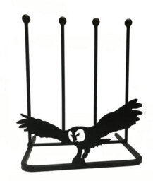 Poppy Forge 2 Pair Boot Rack - Owl - Steel - L29 X W39 X H48 Cm - Black