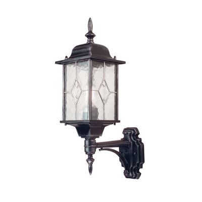Elstead Wexford 1 Light Outdoor Wall Lantern Light Black Silver Ip43, E27 - image 1