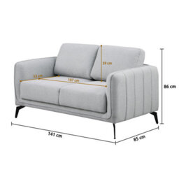 More4Homes Oslo Modern Scandi Style Fabric Living Room 2 Seater Sofa (Light Grey) - thumbnail 9