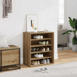 Vidaxl Shoe Cabinet Artisan Oak 60X35X70 Cm Engineered Wood - thumbnail 1