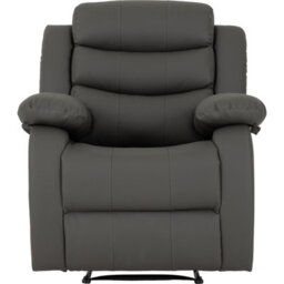 Seconique Roma Recliner Chair Grey Faux Leather - thumbnail 5