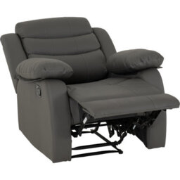Seconique Roma Recliner Chair Grey Faux Leather - thumbnail 4