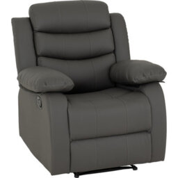 Seconique Roma Recliner Chair Grey Faux Leather - thumbnail 2
