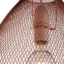 Nielsen Emberley Retro Style Copper Metal Mesh Basket Style Ceiling Pendant, 36Cm Wide - thumbnail 7