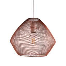 Nielsen Emberley Retro Style Copper Metal Mesh Basket Style Ceiling Pendant, 36Cm Wide - thumbnail 4