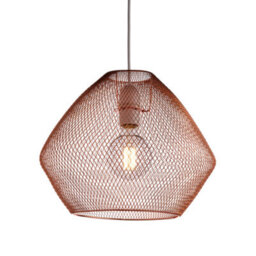 Nielsen Emberley Retro Style Copper Metal Mesh Basket Style Ceiling Pendant, 36Cm Wide - thumbnail 3