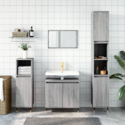 Berkfield Bathroom Cabinet Grey Sonoma 58X33X60 Cm Engineered Wood - thumbnail 1