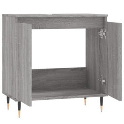 Berkfield Bathroom Cabinet Grey Sonoma 58X33X60 Cm Engineered Wood - thumbnail 5