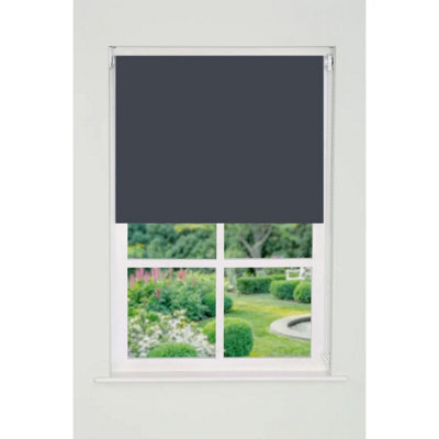 Plain Straight Edge Daylight Roller Blind 165Cm Drop X 240Cm Slate Grey