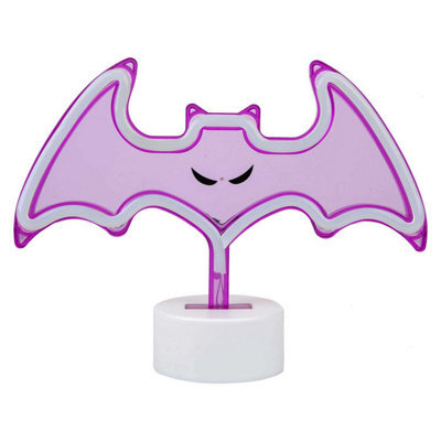 Neon Bat Table Light Halloween Decoration 20Cm X 26Cm Purple X 1 - image 1