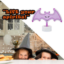 Neon Bat Table Light Halloween Decoration 20Cm X 26Cm Purple X 1 - thumbnail 6