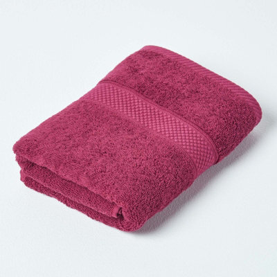 Homescapes Turkish Cotton Guest Towel, Burgundy - image 1