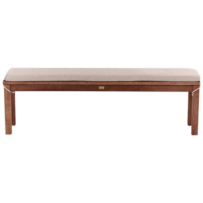 Beliani Garden Bench With Cushion Tuscania 160 Cm Eucalyptus Wood Beige - image 1