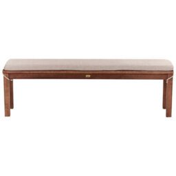 Beliani Garden Bench With Cushion Tuscania 160 Cm Eucalyptus Wood Beige - thumbnail 1