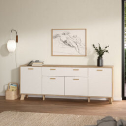 Furniture To Go Ikast Sideboard 4 Doors + 1 Drawer In Jackson Hickory And White - thumbnail 8