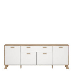 Furniture To Go Ikast Sideboard 4 Doors + 1 Drawer In Jackson Hickory And White - thumbnail 2