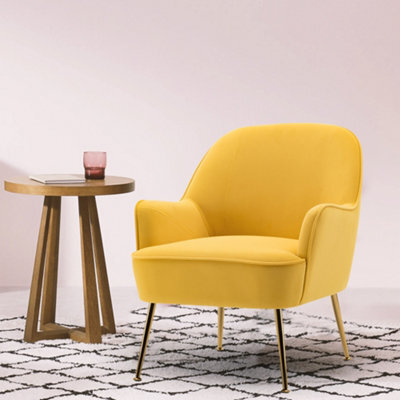 Darphe Contemporary Upholstered Comfy Armchair With Gold-Plated Feet - image 1