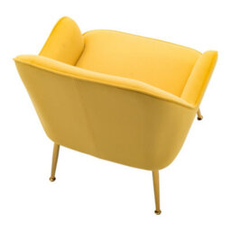 Darphe Contemporary Upholstered Comfy Armchair With Gold-Plated Feet - thumbnail 3