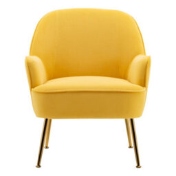 Darphe Contemporary Upholstered Comfy Armchair With Gold-Plated Feet - thumbnail 2