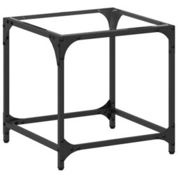 Berkfield Coffee Table With Transparent Glass Top 40X40X40 Cm Steel - thumbnail 2