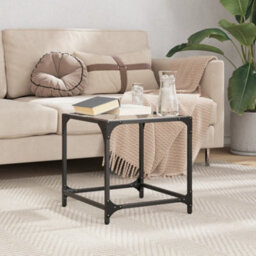 Berkfield Coffee Table With Transparent Glass Top 40X40X40 Cm Steel - thumbnail 3