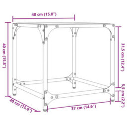 Berkfield Coffee Table With Transparent Glass Top 40X40X40 Cm Steel - thumbnail 9