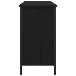 Berkfield Tv Cabinet Black Oak 101X35X65 Cm Engineered Wood And Steel - thumbnail 4