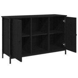 Berkfield Tv Cabinet Black Oak 101X35X65 Cm Engineered Wood And Steel - thumbnail 3