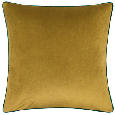 furn. Furn Meridian Velvet Piped Feather Filled Cushion, Moss/emerald, 55 X 55Cm - image 1