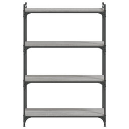 Berkfield Bookcase 4-Tier Grey Sonoma 80X30X120 Cm Engineered Wood - thumbnail 4