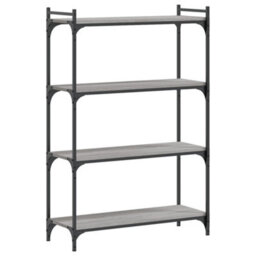 Berkfield Bookcase 4-Tier Grey Sonoma 80X30X120 Cm Engineered Wood - thumbnail 2