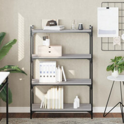 Berkfield Bookcase 4-Tier Grey Sonoma 80X30X120 Cm Engineered Wood - thumbnail 1