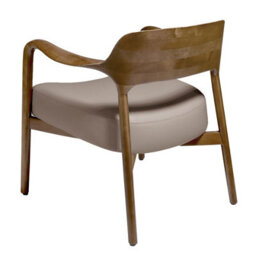 Angel Cerda Elegant Walnut And Mink Leatherette Armchair For Modern Homes - thumbnail 6