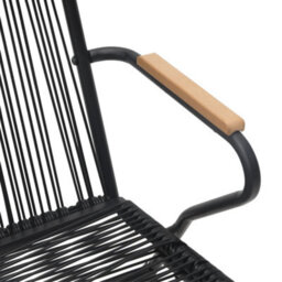Berkfield 5 Piece Garden Dining Set Black Pvc Rattan - thumbnail 7