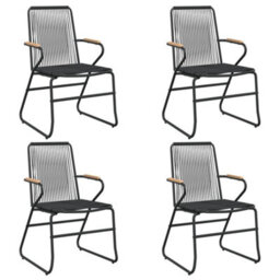 Berkfield 5 Piece Garden Dining Set Black Pvc Rattan - thumbnail 4