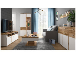 Impact Furniture Tv Cabinet Stand With Drawer Living Room Media Unit Oak Effect White Matt Alamo - thumbnail 7