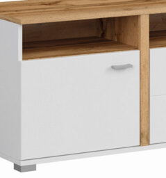 Impact Furniture Tv Cabinet Stand With Drawer Living Room Media Unit Oak Effect White Matt Alamo - thumbnail 9