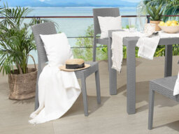 Beliani Set Of 4 Garden Chairs Fossano Synthetic Material Light Grey - thumbnail 2