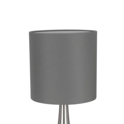 GoodHome Painswick Cylinder Satin Grey Nickel Effect Table Lamp - thumbnail 4