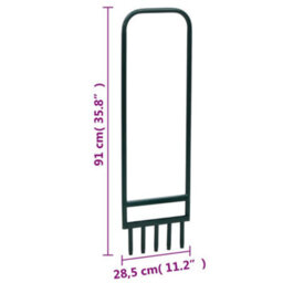 Walplus Lawn Aerator With 5 Hollow Tines Green Powder-Coated Steel - thumbnail 6