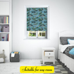 Lister Cartwright Jungle Design Blackout Roller Blinds Easy Fit Child Safety Included - Periwinkle , 120 X140 Cm - thumbnail 4
