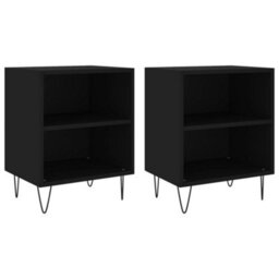Vidaxl Bedside Cabinets 2 Pcs Black 40X30X50 Cm Engineered Wood - thumbnail 2