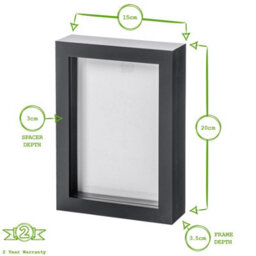 "Nicola Spring 5 X 7"" Photo Frame - White - 3D Photo Frame Picture Frame Box Portrait Display Case (20 X 15Cm)" - thumbnail 4