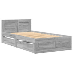 Berkfield Bed Frame With Headboard Without Mattress Grey Sonoma 90X200 Cm - thumbnail 3