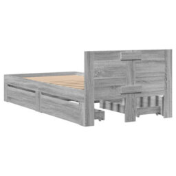 Berkfield Bed Frame With Headboard Without Mattress Grey Sonoma 90X200 Cm - thumbnail 7