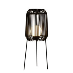 Pauleen 48177 Sunshine Coziness Solar Floor Luminaire For The Balcony Or Garden Black Outdoor Lighting Plastic, Rattan, - thumbnail 2