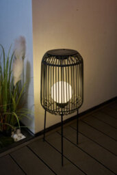 Pauleen 48177 Sunshine Coziness Solar Floor Luminaire For The Balcony Or Garden Black Outdoor Lighting Plastic, Rattan, - thumbnail 5