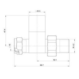 Plum&clay Pair Of Square Chrome Straight Radiator Valves - thumbnail 2